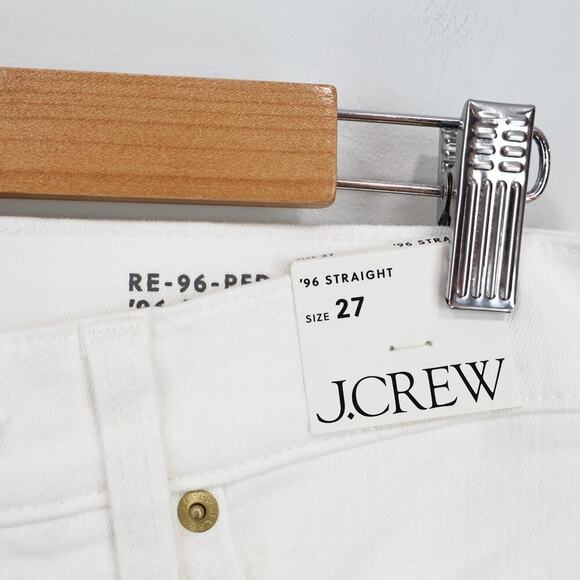 J.Crew 96' Slim Straight White Denim Jean Size 27 NWT - Picture 4 of 9